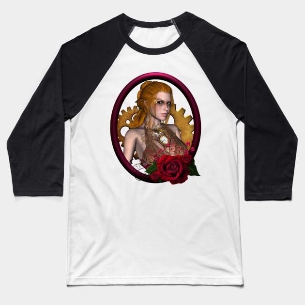 Steampunk women Baseball T-Shirt by Nicky2342